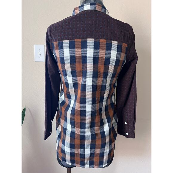 Oddy Western Lumberjack Style Multicolor Button Down Shirt Size Small NWT - Picture 3 of 6